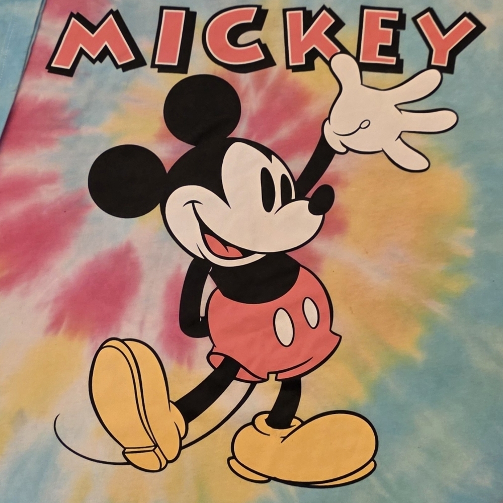 Disney Mickey Mouse Tie-Dye Short Sleeve T-Shirt Junior Size XL (15/17)